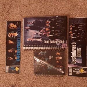 Backstreet Boys notebook x2 and 2 bumper stickers